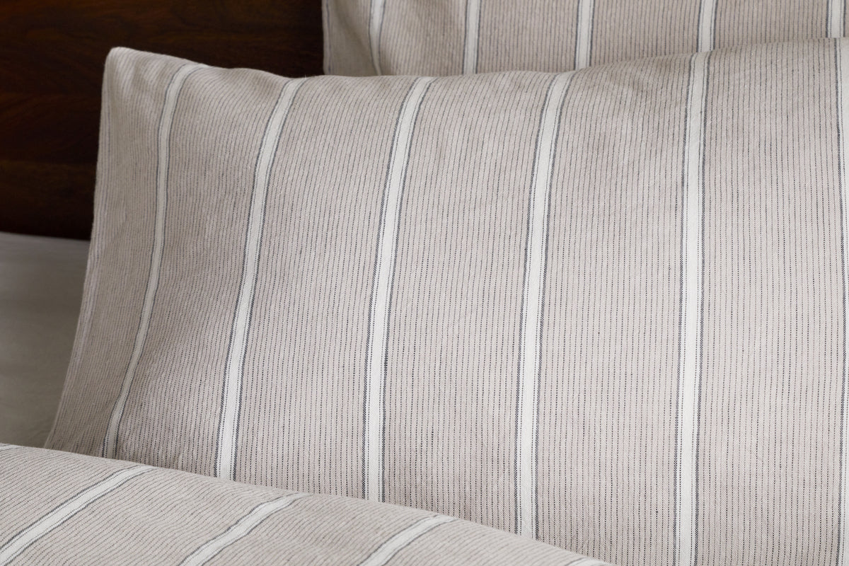 Mora Hemp & Cotton Housewife Pillowcases - Stone Grey - Image 3