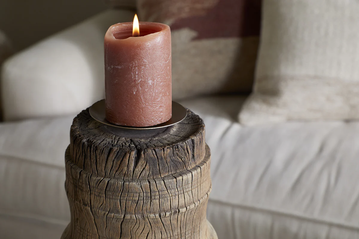 Mvua Reclaimed Wood Pillar Candle Holder - Natural - Image 4