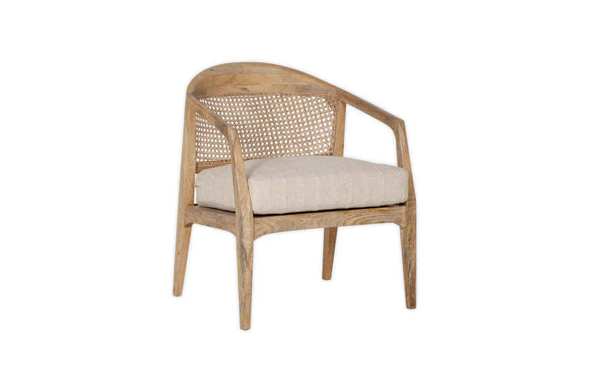 Nabhi Mango Wood & Cane Occasional Chair - Natural - Image 9