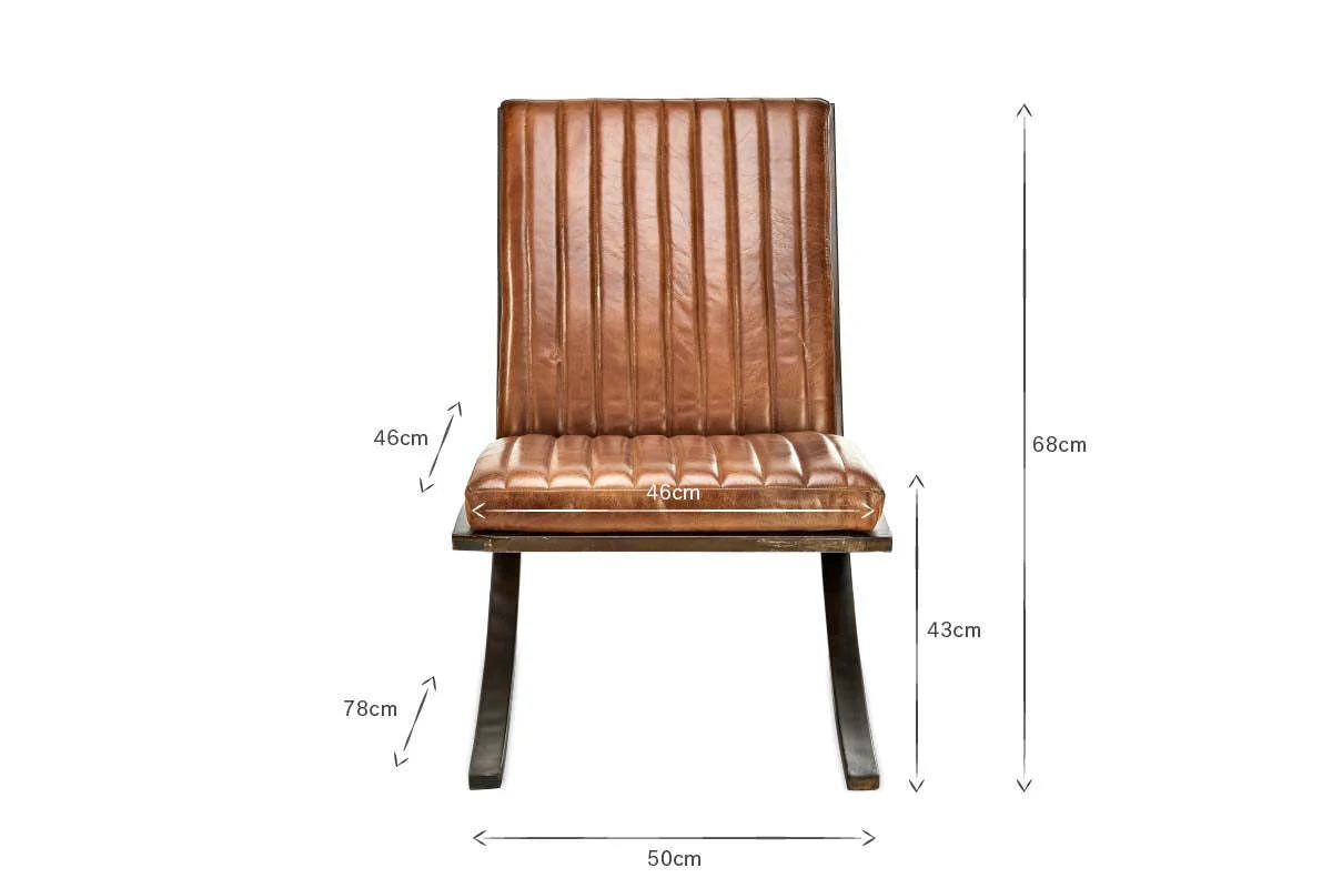 Narwana Ribbed Leather Lounger - Aged Tan - Image 7