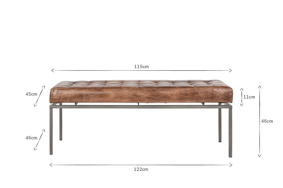 Nasan Leather Upholstered Bench - Image 4