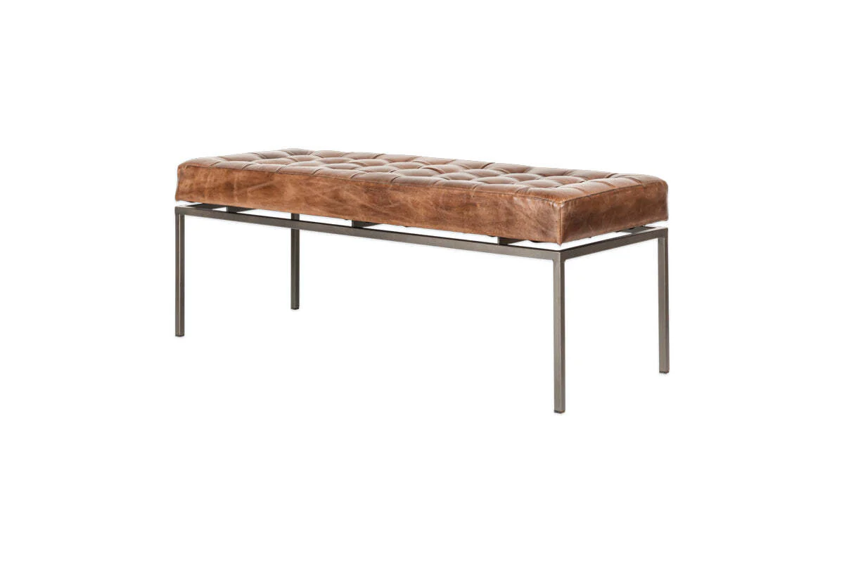 Nasan Leather Upholstered Bench - Image 6