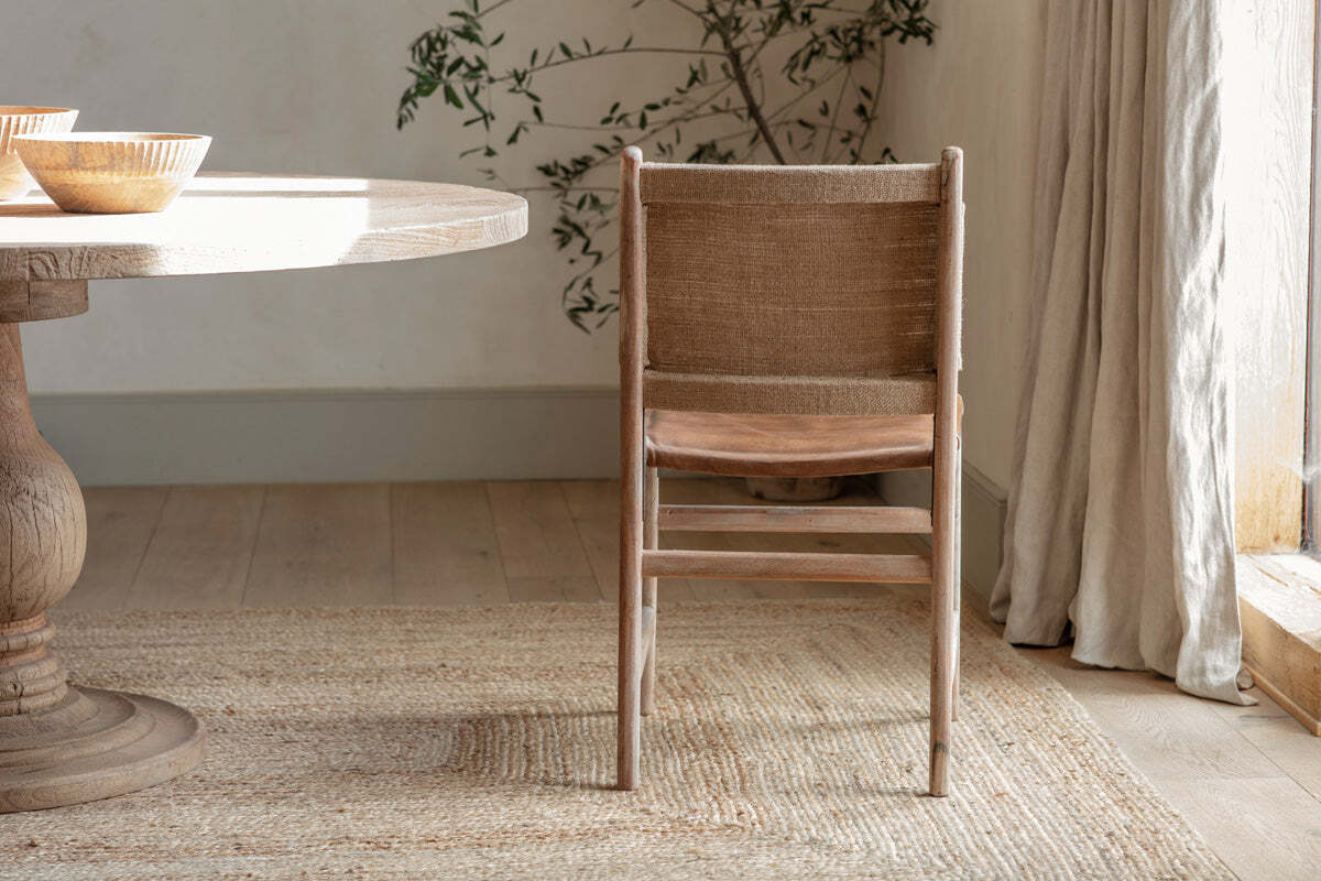 Nayan Leather & Jute Dining Chair - Tan - Image 4