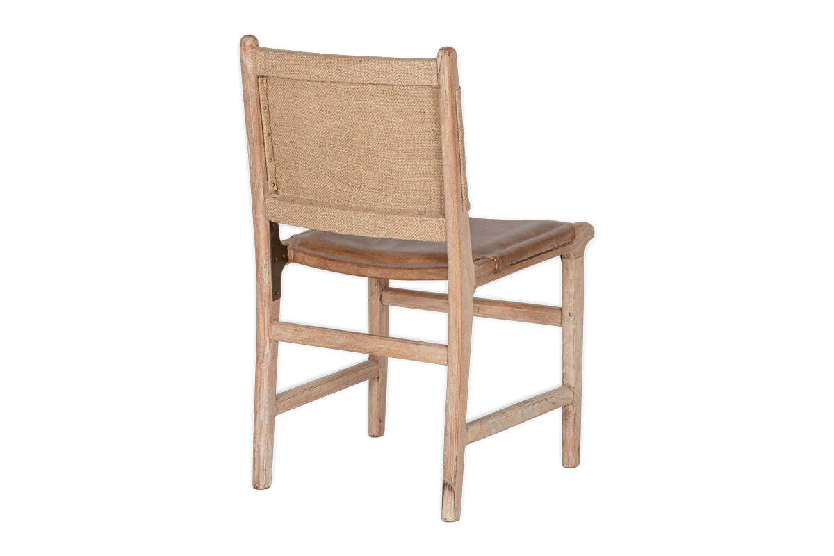 Nayan Leather & Jute Dining Chair - Tan - Image 9