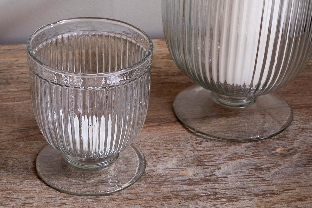 Nia Recycled Glass Candle Holder - Clear - Image 5
