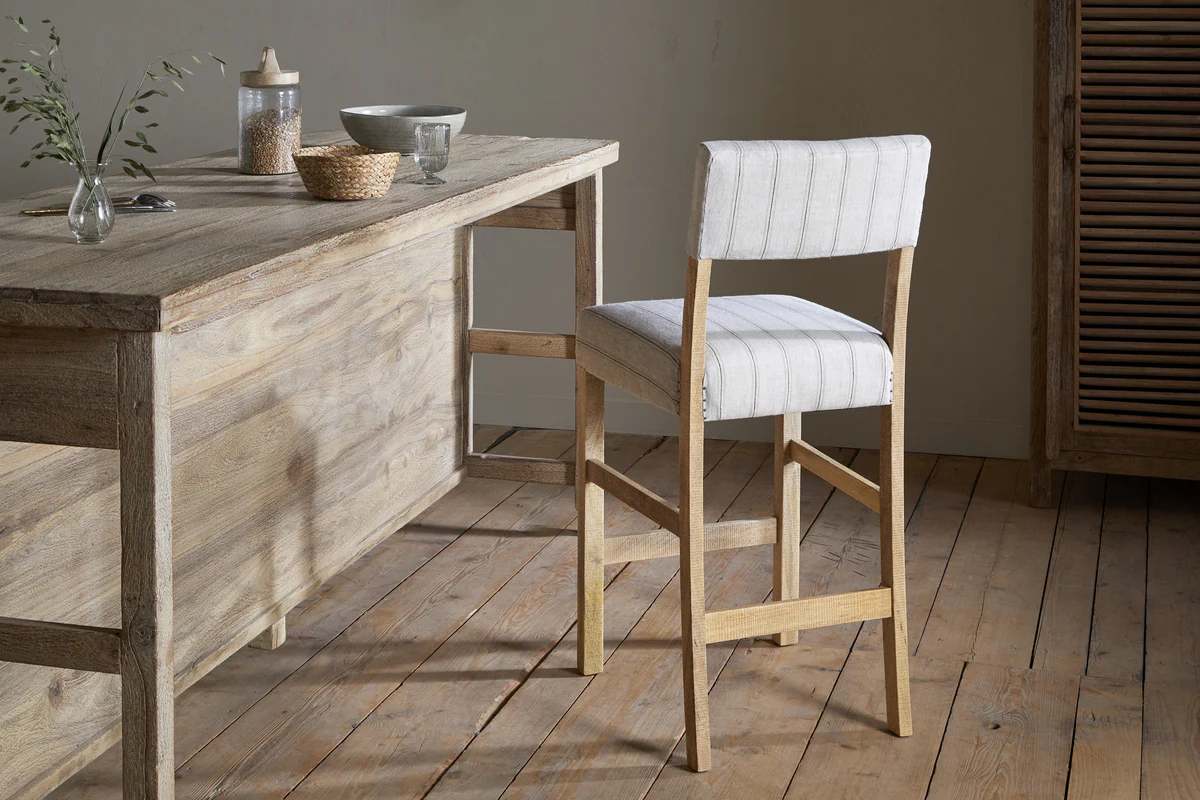 Nidhi Linen Upholstered Counter Chair - Natural - Image 3