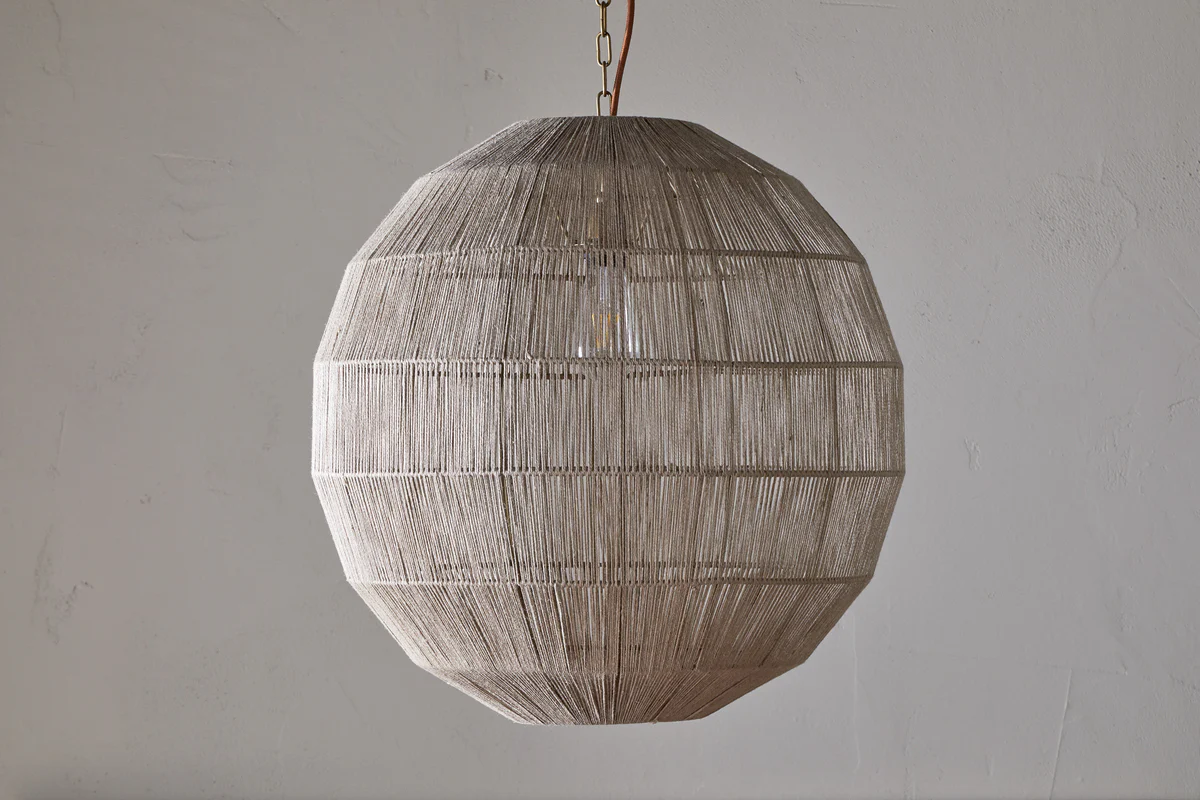 Nilaveli Woven Jute Sphere Pendant - Natural - Image 4