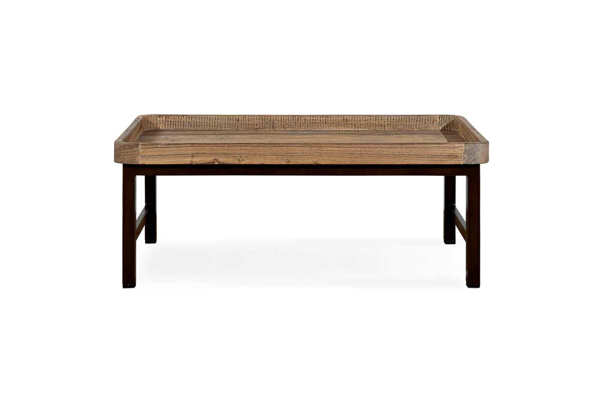 Nisha Reclaimed Wood & Iron Coffee Table - Natural - Image 10