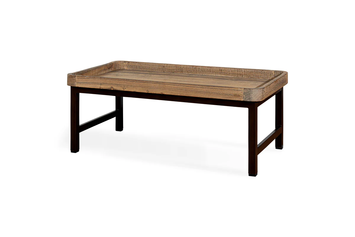 Nisha Reclaimed Wood & Iron Coffee Table - Natural - Image 8