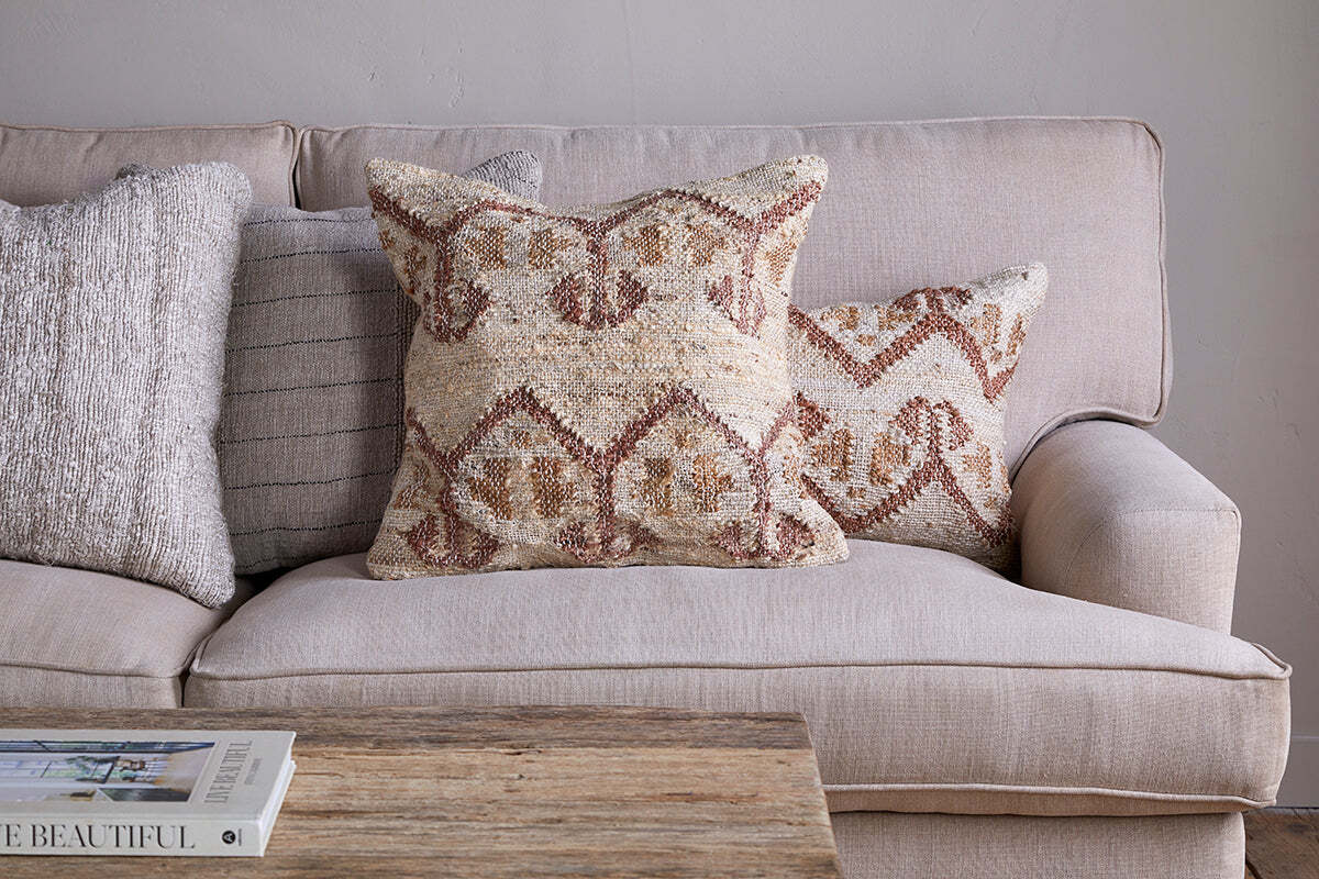 Nuvali Cotton & Jute Cushion Cover - Rust - Image 2