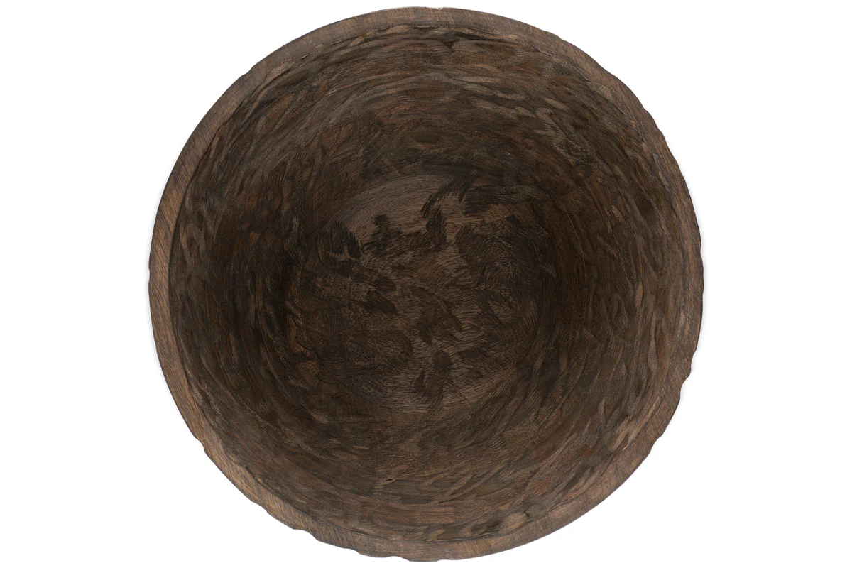 Nyati Wooden Serving Bowl - Dark Brown - Large - Image 10
