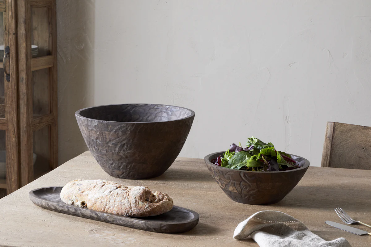 Nyati Wooden Serving Bowl - Dark Brown - Large - Image 5