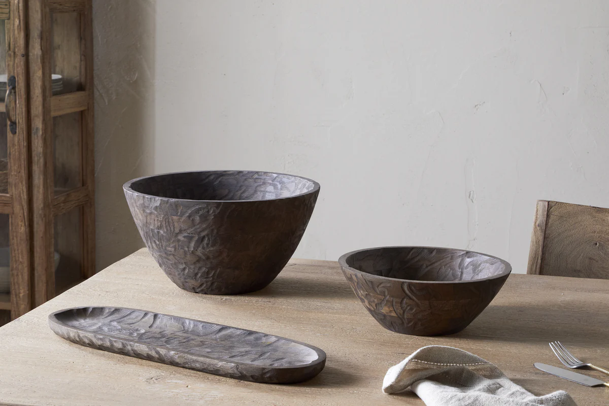 Nyati Wooden Serving Bowl - Dark Brown - Large - Image 6