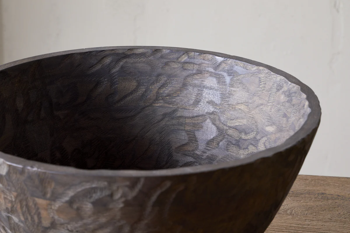 Nyati Wooden Serving Bowl - Dark Brown - Large - Image 8