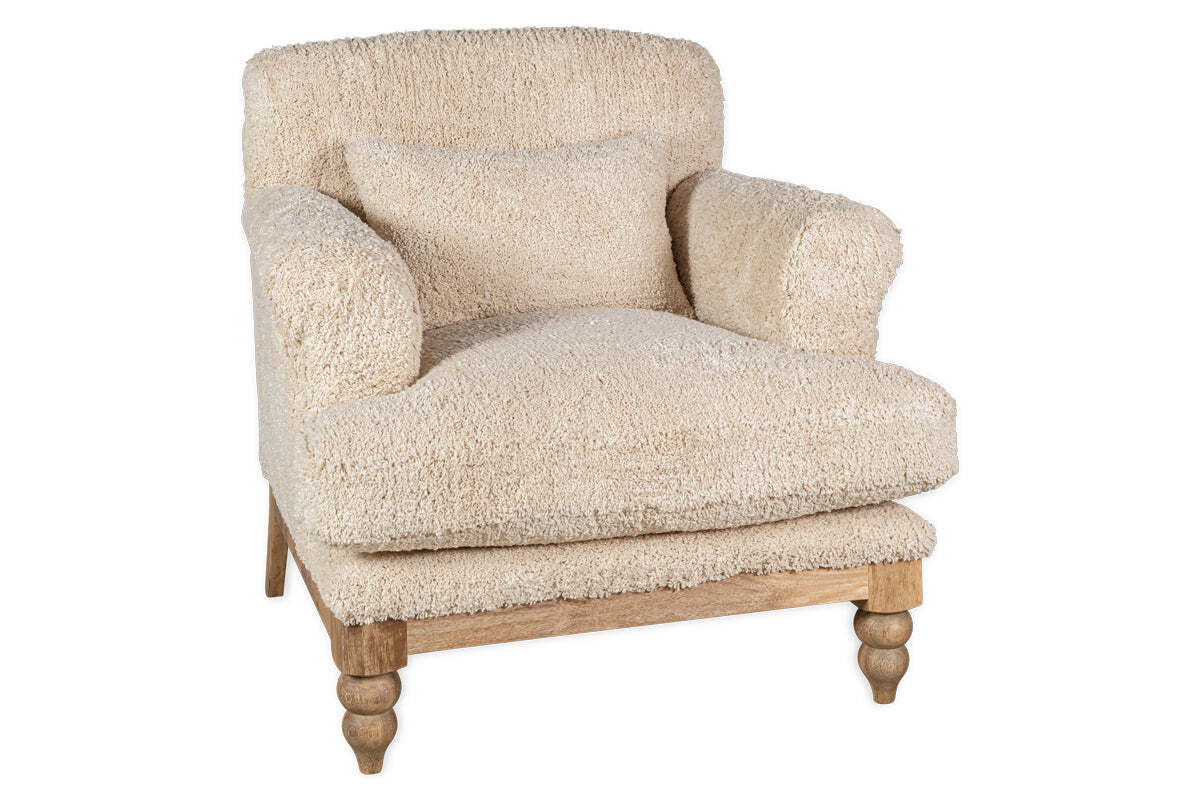 Otas Teddy Cotton Armchair - Off White - Image 7