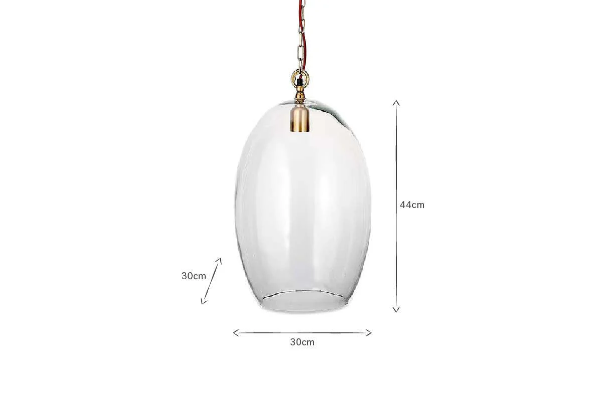 Otoro Recycled Glass Pendant - Clear - Large Oval - Image 4