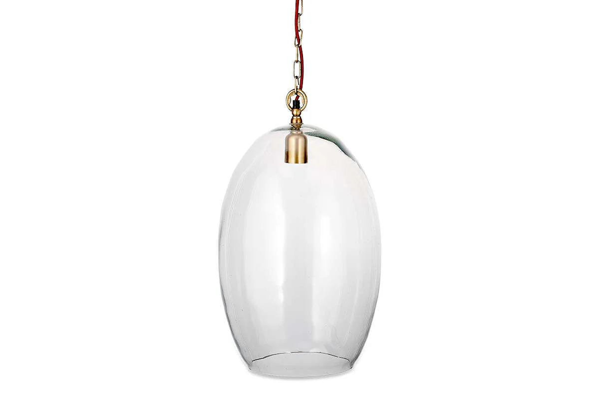Otoro Recycled Glass Pendant - Clear - Large Oval - Image 5