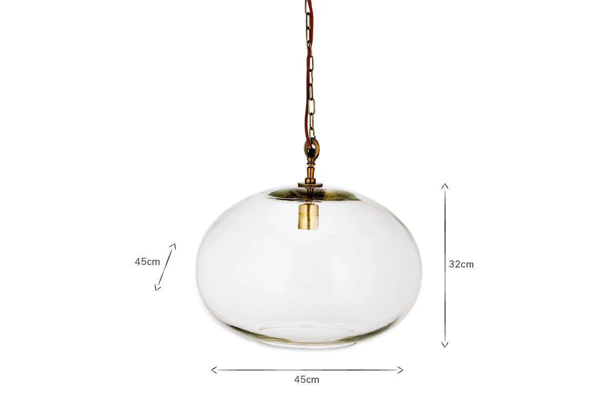 Otoro Recycled Glass Pendant - Clear - Large Round - Image 4
