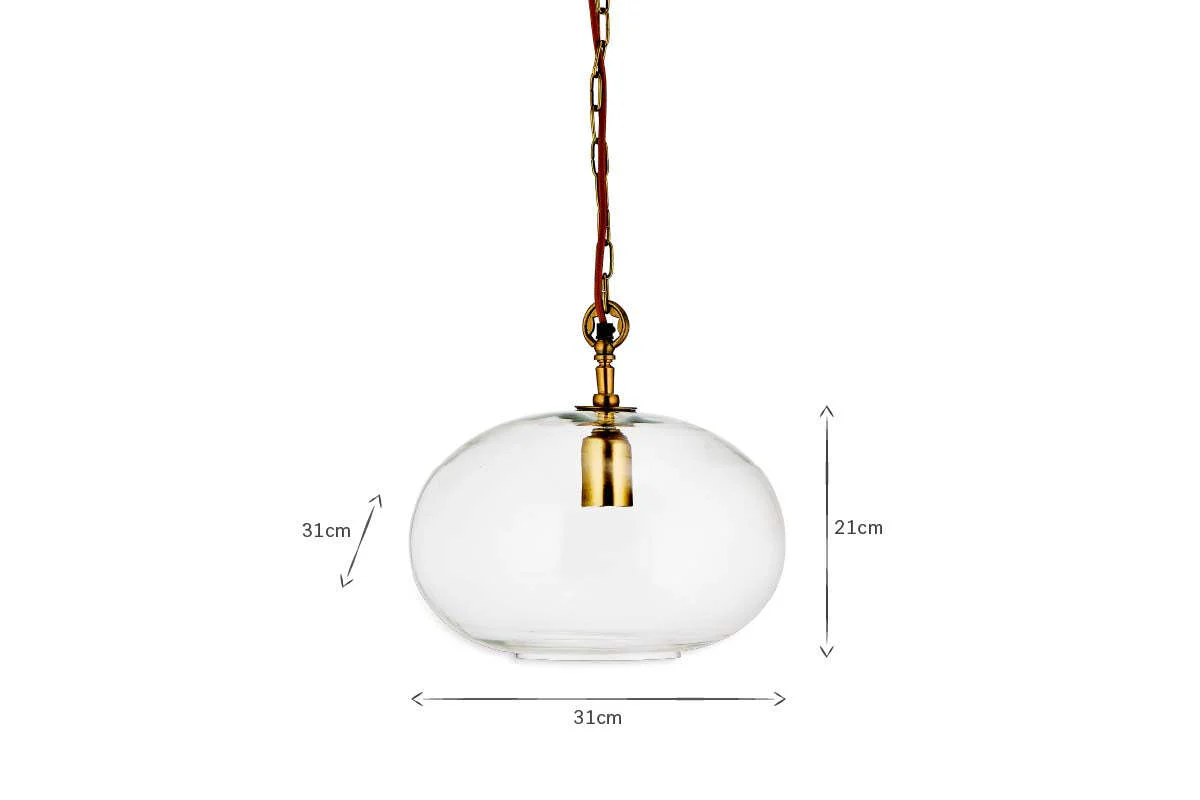 Otoro Recycled Glass Pendant - Clear - Small Round - Image 4