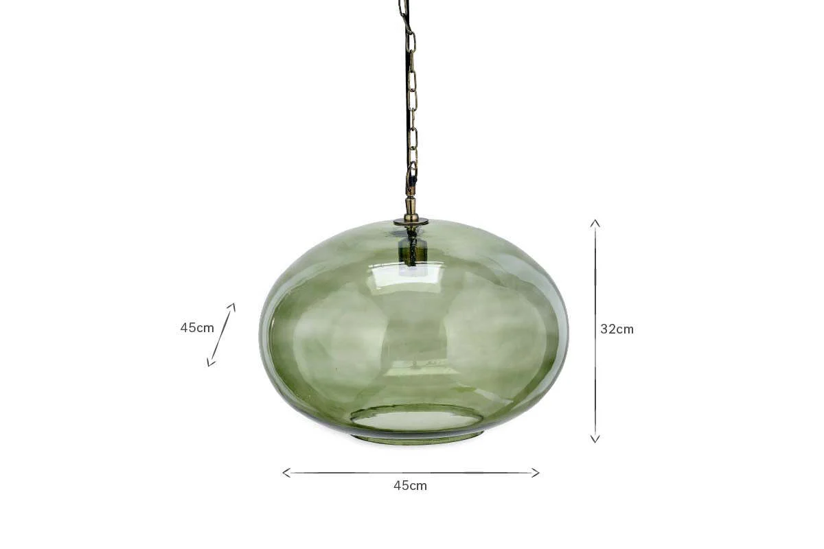 Otoro Recycled Glass Pendant - Green - Large Round - Image 4