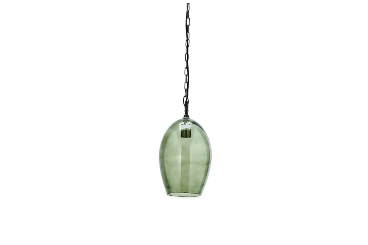 Otoro Recycled Glass Pendant - Green - Small Oval - Image 5