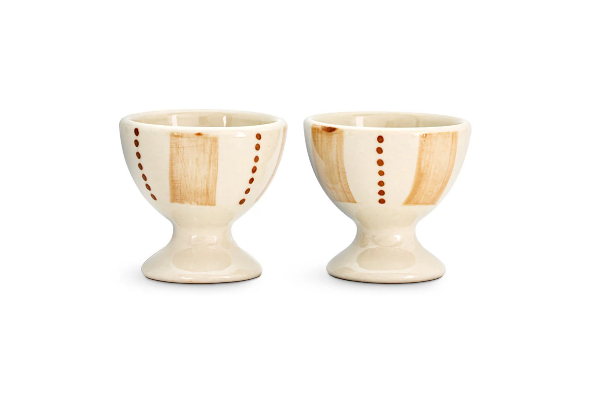 Patthar Egg Cups - Cream & Clay - (Set of 2) - Image 5