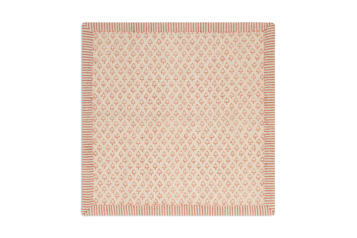 Peplu Block Print Napkin - Terracotta - (Set of 4) - Image 5