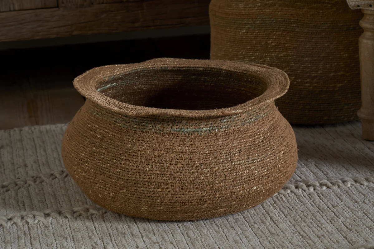 Rana Short Basket - Natural & Moss - Image 2