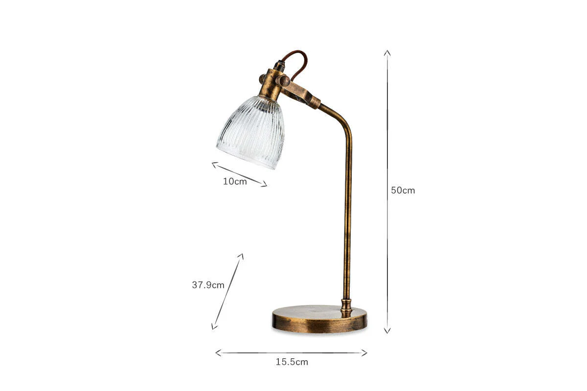 Rarni Recycled Glass Table Lamp - Antique Brass - Image 4