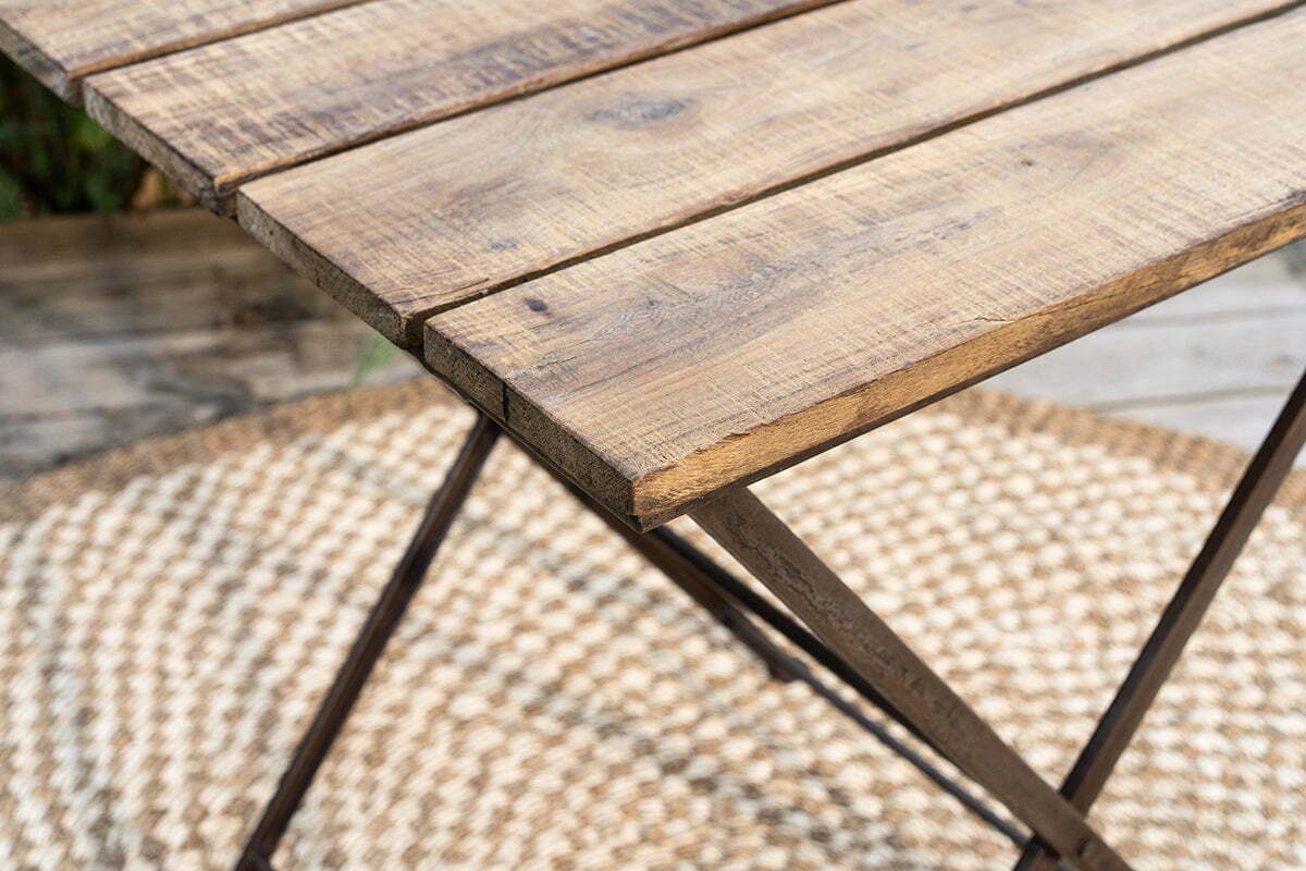 Rishikesh Reclaimed Wood & Iron Folding Table - Image 5