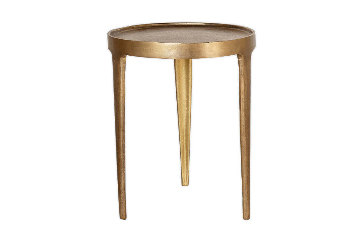 Rohia Cast Metal Side Table - Brass - Image 9