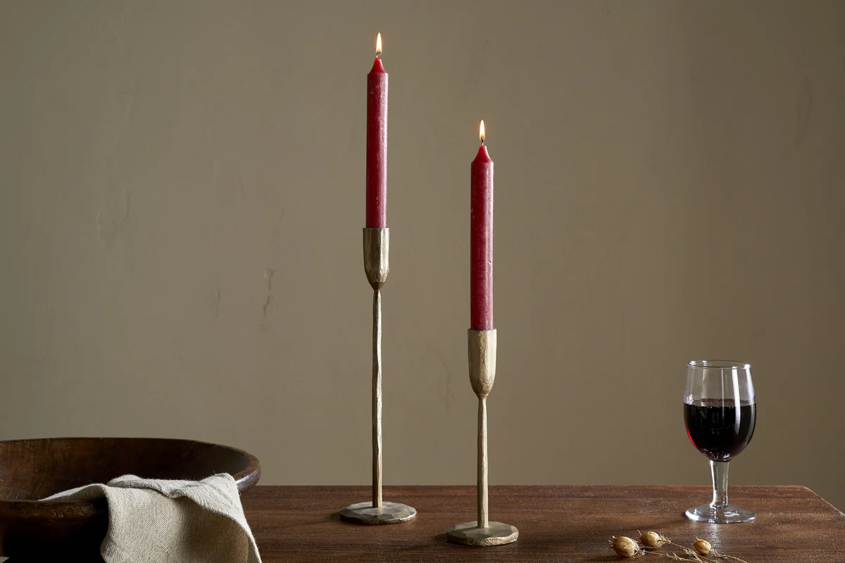 Rustic Soy Blend Dinner Candle - Dark Cherry (Set of 2)