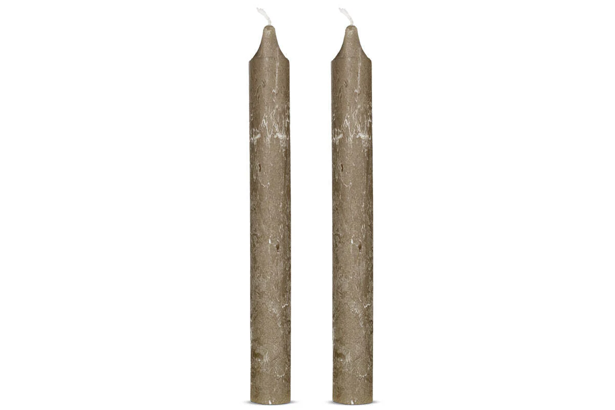 Rustic Soy Blend Dinner Candle - Olive Green - (Set of 2) - Image 4
