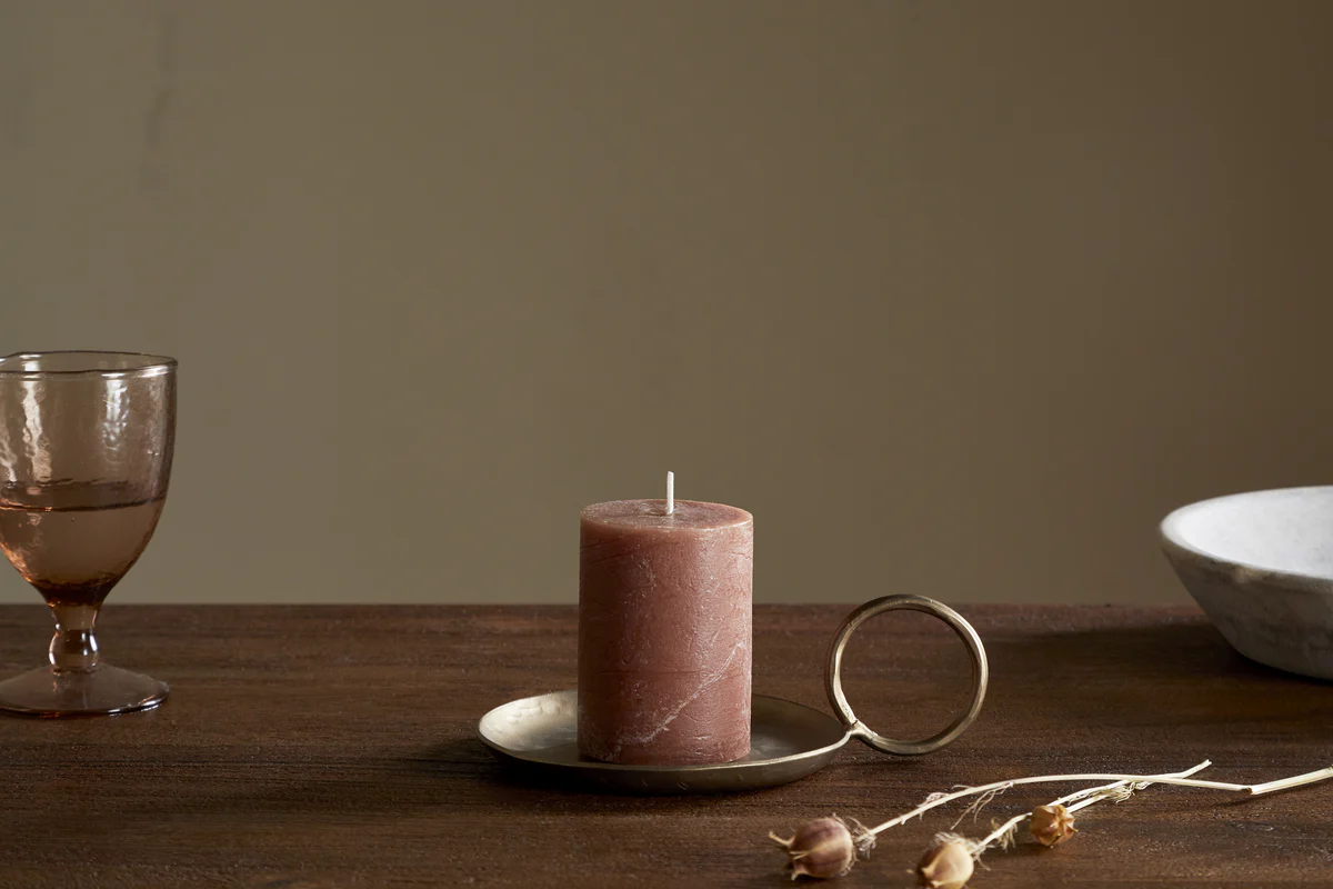 Rustic Soy Blend Mini Pillar Candle - Rust - Image 2