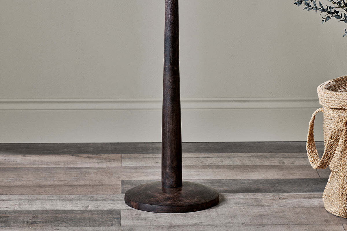 Sahar Mango Wood Floor Lamp - Dark Stain - Image 2