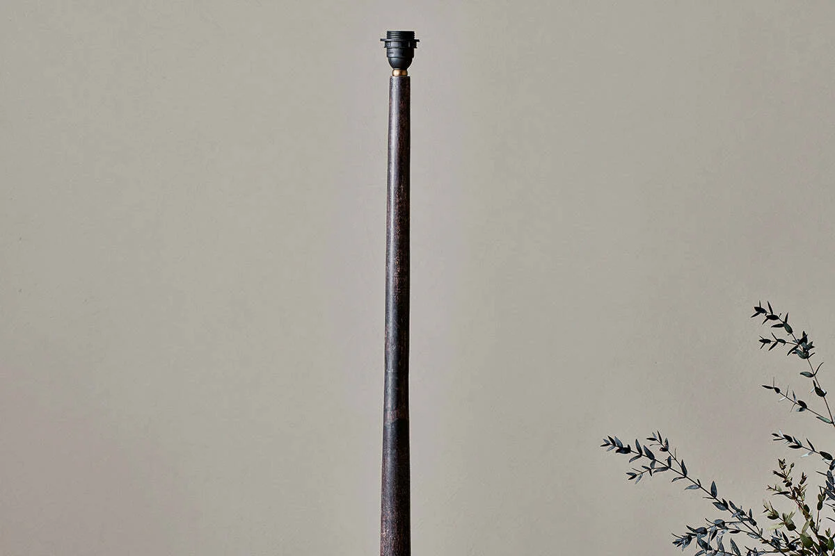 Sahar Mango Wood Floor Lamp - Dark Stain - Image 3