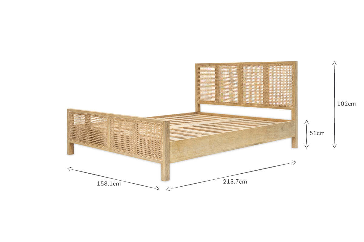 Saharsa Cane & Mango Wood Bed - Image 9