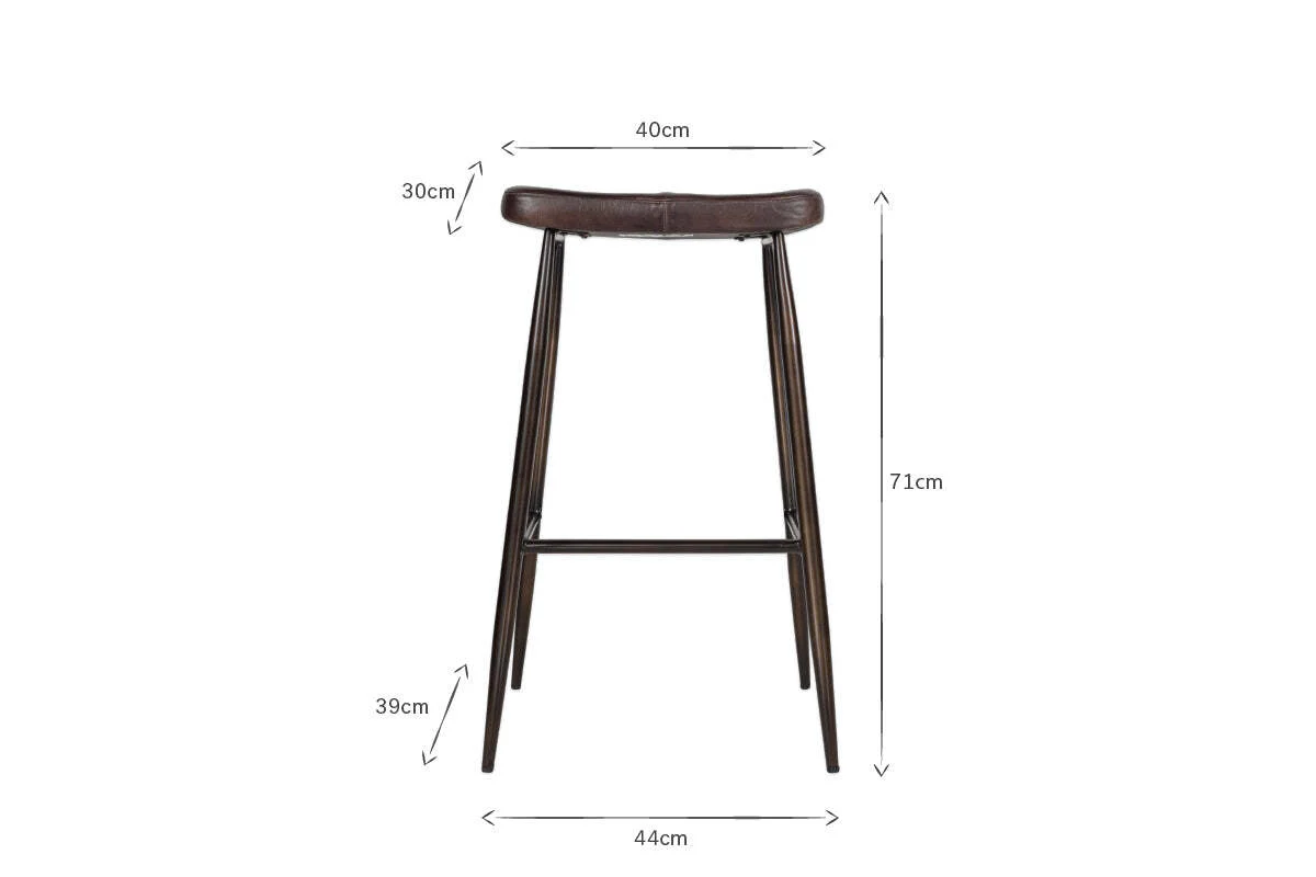 Samaira Leather Counter Stool - Dark Brown - Image 5