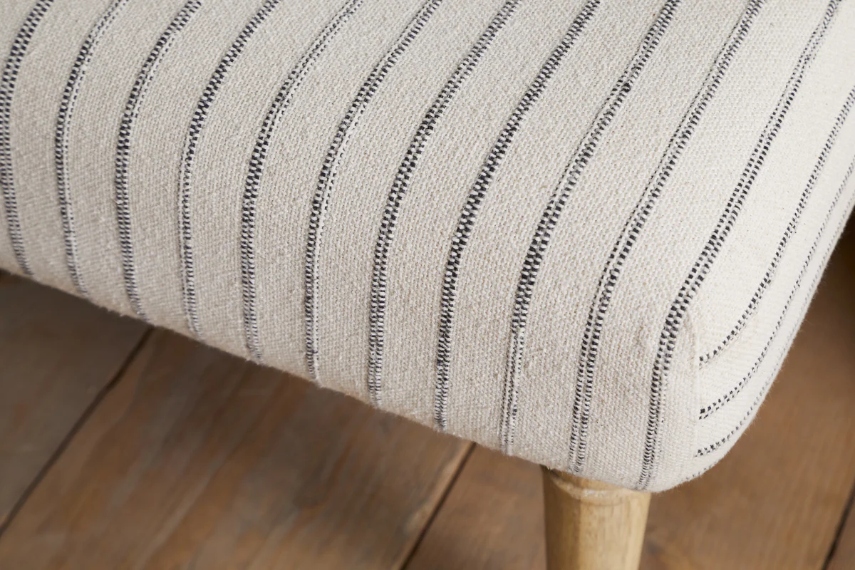 Sanja Stripe Upholstered Bench - Grey - Image 7