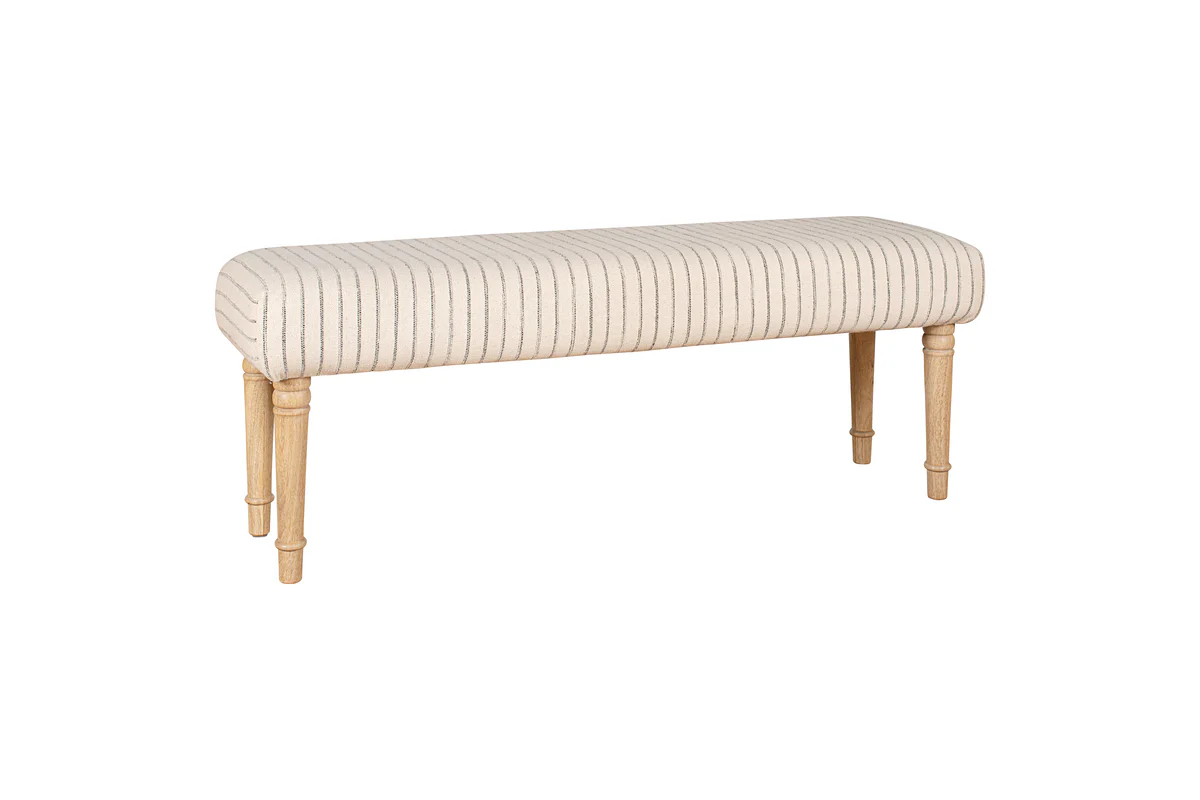 Sanja Stripe Upholstered Bench - Grey - Image 8