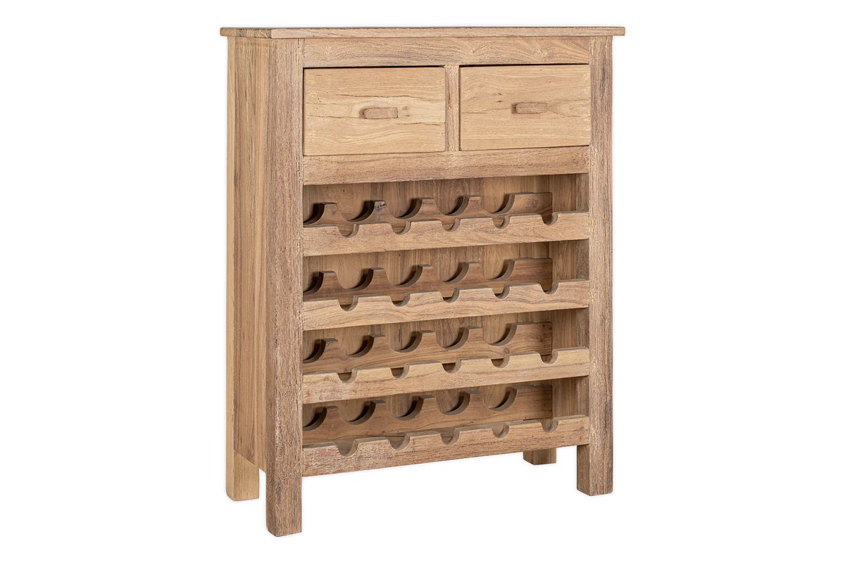 Shanthi Reclaimed Wood Wine Rack - Natural - Image 7