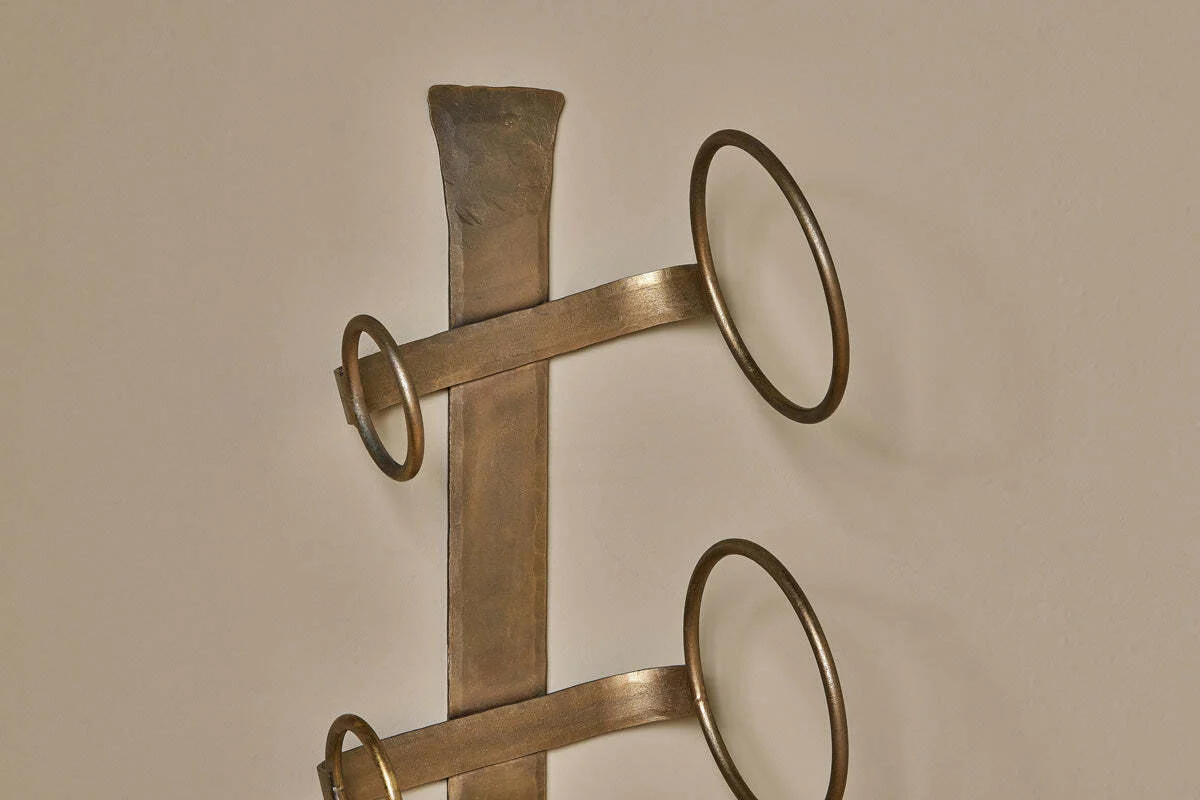 Shray Iron Wine Rack - Antique Brass - Image 3
