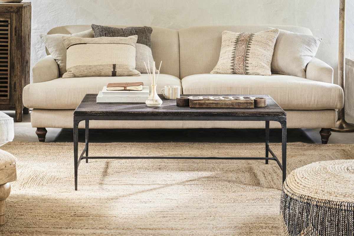 Sita Reclaimed Wood & Iron Coffee Table - Chocolate Brown