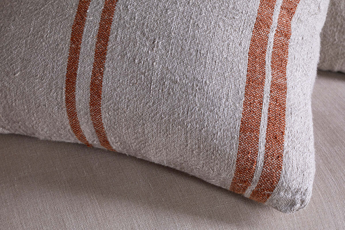 Tajana Linen Stripe Cushion Cover - Rust - Image 6