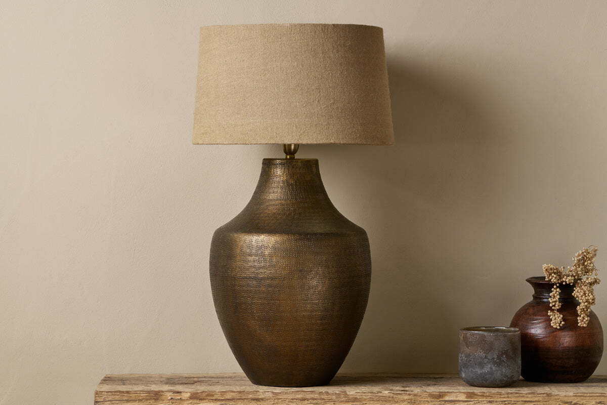 Tanda Etched Statement Table Lamp - Antique Brass - Extra Large - Image 2