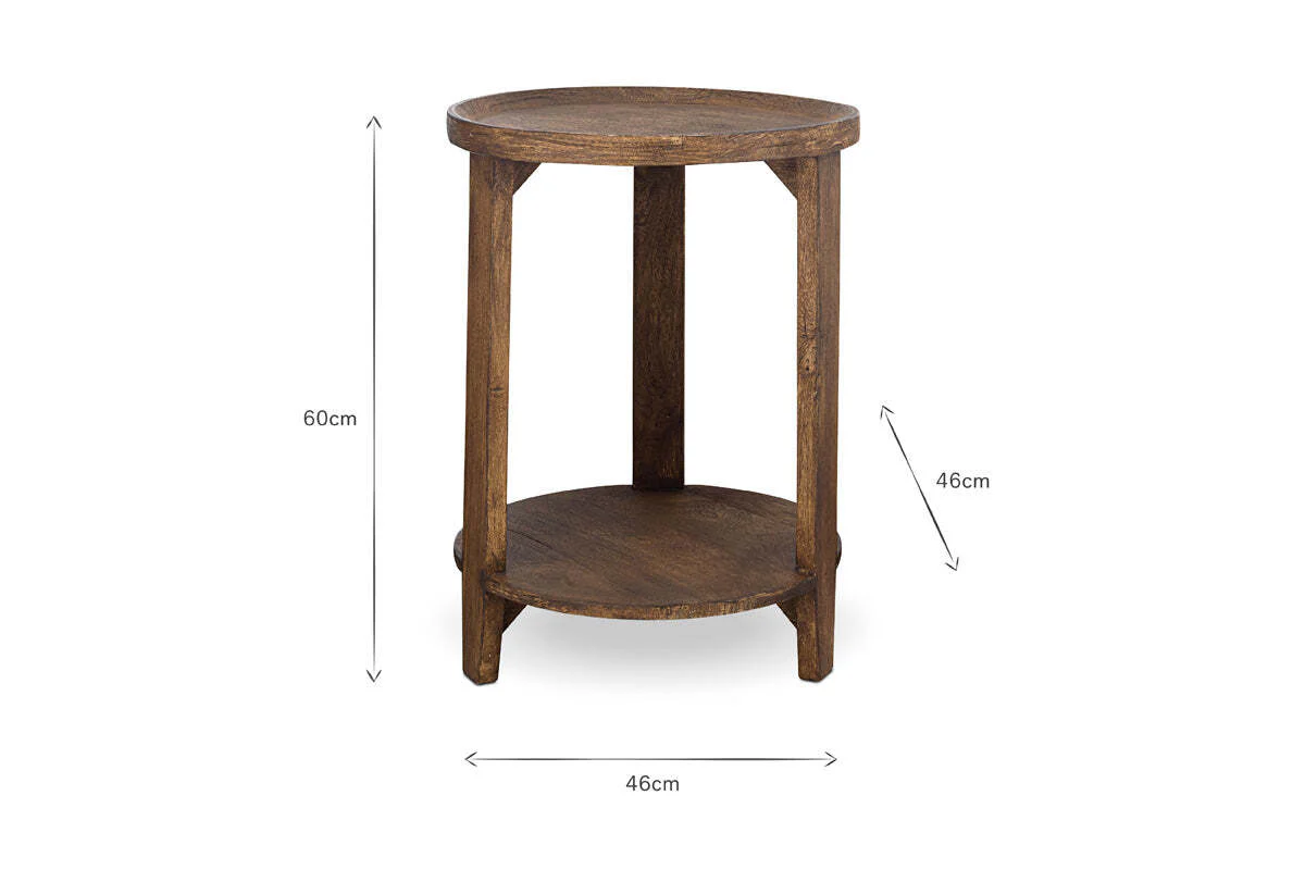 Triveni Mango Wood Side Table - Walnut Stain - Image 4