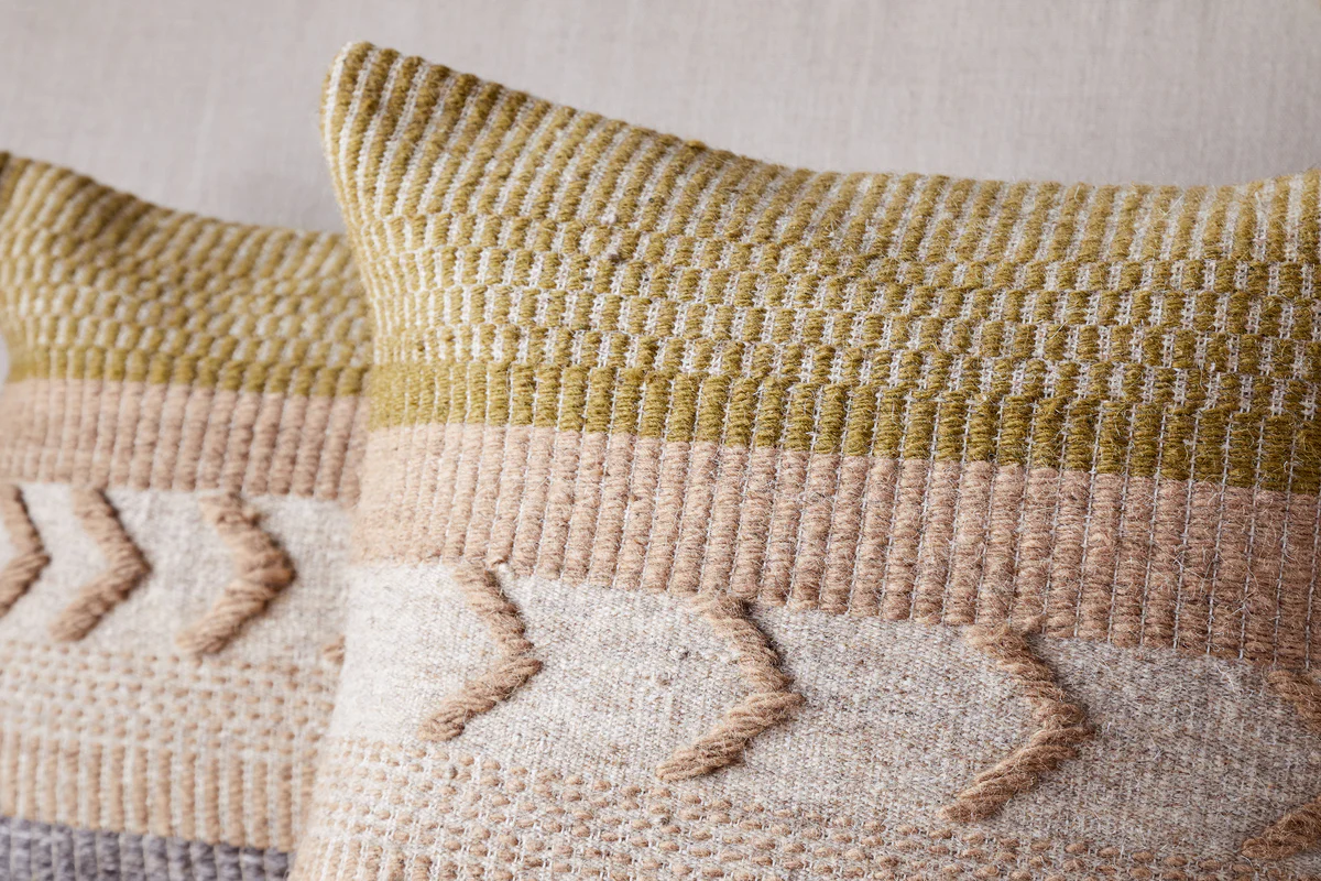 Tuleeka Wool Cushion Cover - Ochre - Image 3