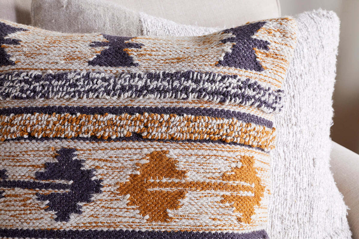 Tussi Ami Cushion Cover - Mustard & Grey - Image 3