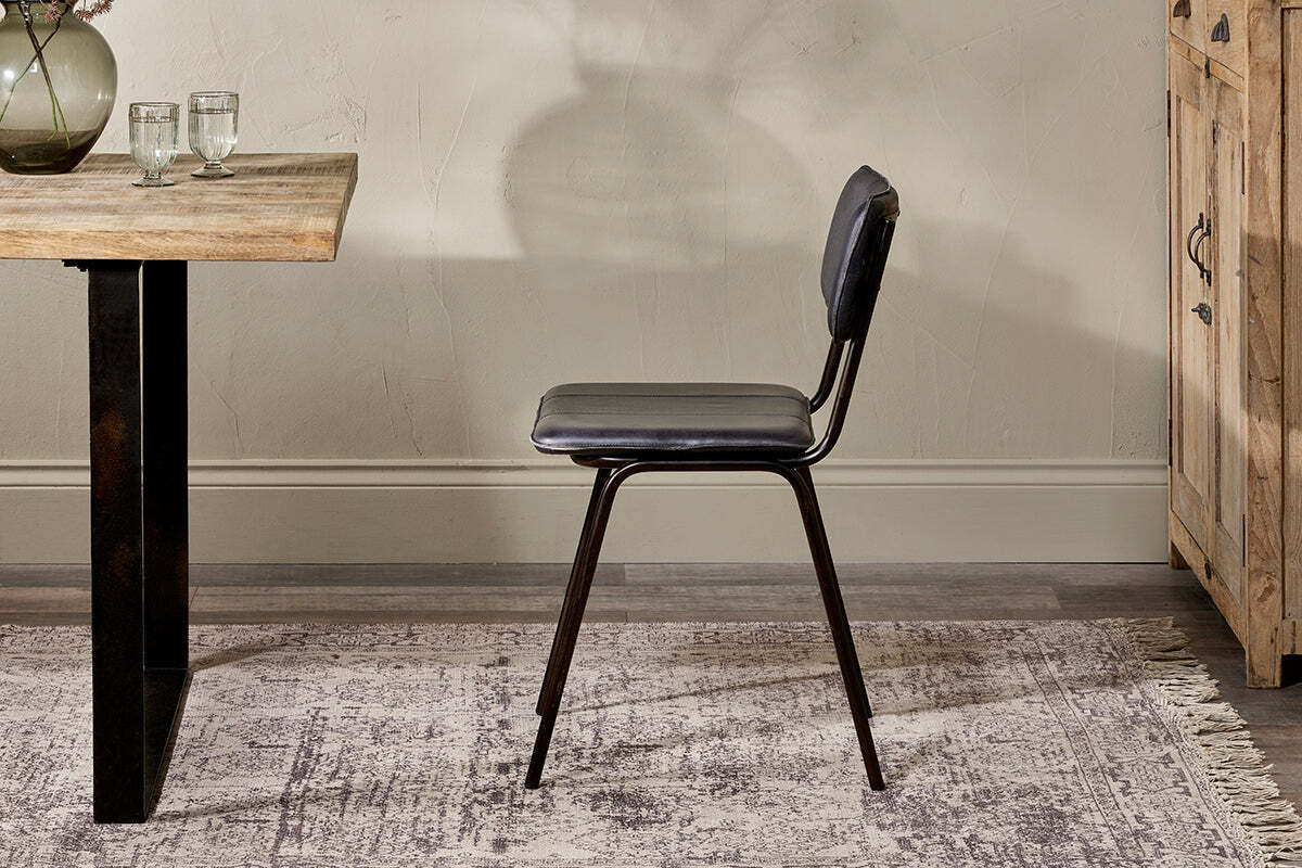 Ukari Leather Dining Chair - Aged Black - Image 5