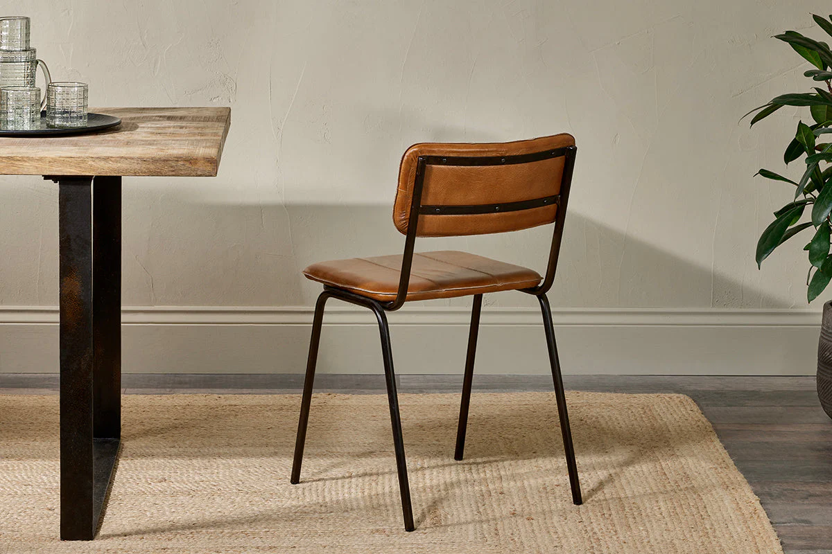 Ukari Leather Dining Chair - Aged Tan - Image 6